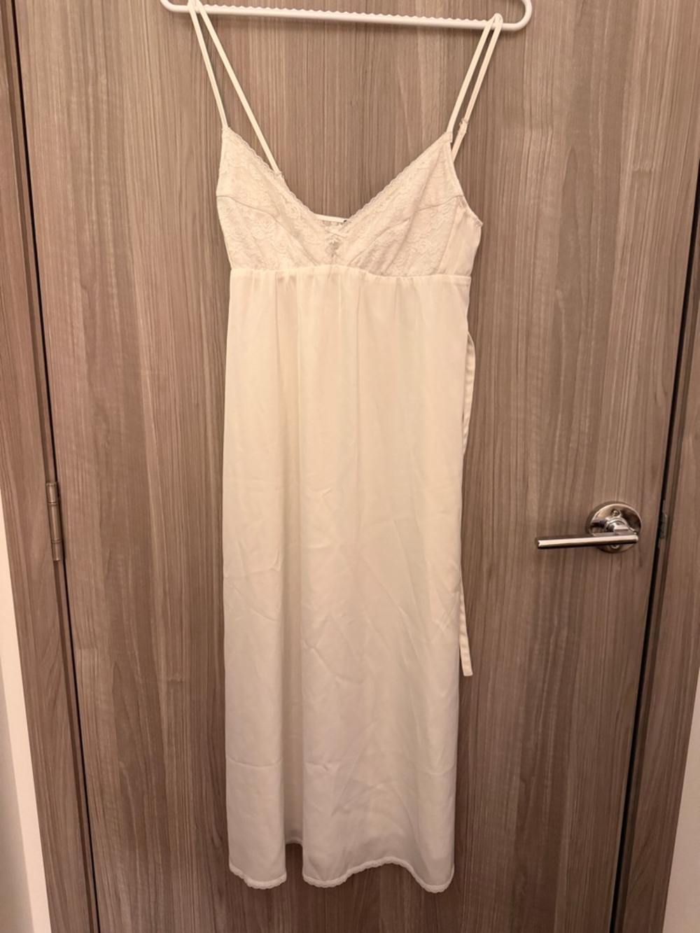 Brandy Melville Ivory Lace-Trim Slip Dress